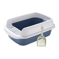 thumbnail image 4 of Caja de arena para gatos, orinal, inodoro, portátil, extraíble, a prueba de salpicaduras, grande, semicerrado, fácil de limpiar, para gatos de Sunnimix Bandeja de arena para gatos, 4 of 8