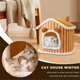 thumbnail image 5 of Warm Cat Cave House Shaped Dog Kennel Winter Warm Cat Nest Puppy Cave Cat Hideaway Cute Soft Winter Cat Kennel PetHouse, 5 of 5