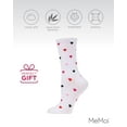 thumbnail image 6 of MeMoi Delicate Hearts Bamboo Blend Crew Socks - Womens - Female, One Size, White, 6 of 7