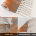 thumbnail image 6 of Orange Grey Kitchen Runner Rug 2'x4', Modern White Mottled Graffiti Art Painting Washable Rug with Tassels, Non Slip Woven Cotton Bathroom Rugs Hallway Carpet for Foyer Bedroom Entry Back Door Decor, 6 of 9