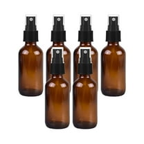 Medical Sales Supply Amber 1oz Black Mist Sprayer Bottle (30ml) Pack of 6 - Glass Tincture Bottles with Black Mist Sprayers for Essential Oils & More Liquids - Leakproof Travel Bottles
