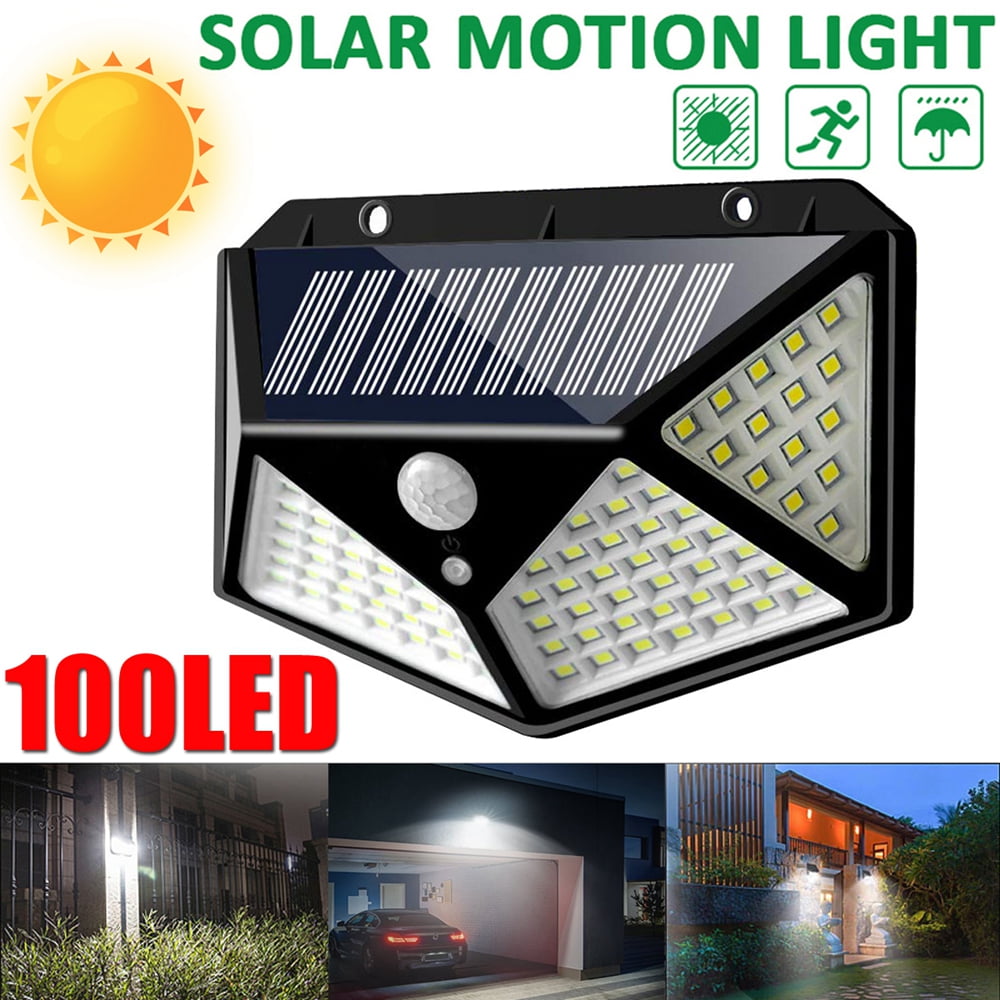 SOWAZ 100 LED Security Solar Motion Sensor Lights 3 Working Modes 270 Coverage 