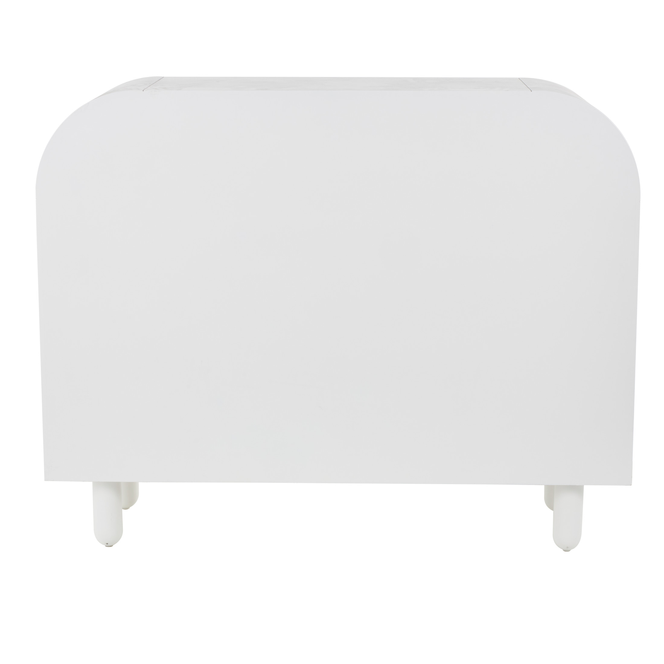 DecMode 47" x 38" White Wooden Handmade Geometric 6 Shelf Console Table, 1-Piece