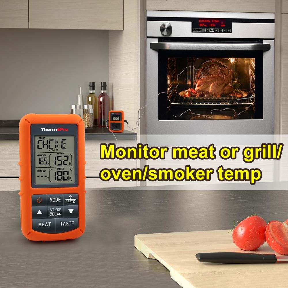 ThermoPro TP-20S Wireless Remote Digital Cooking Food Meat Thermometer for  Grilling Oven Kitchen Smoker BBQ Grill Thermometer W/Probes