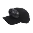 thumbnail image 3 of Sombrero de visera con ventilador, sombrero de protección solar, ala ancha, ajustable, visera, sombrero para el sol, sombrero de verano para vacacione Gorra de béisbol negra, 3 of 8