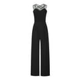 thumbnail image 4 of aidice Womens Jumpsuits Summer Sleeveless Crisscross High Waisted Low Back Straight Leg Pants Rompers, 4 of 7