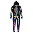 thumbnail image 3 of Wiyuqeen Halloween Pajamas for Family Long Sleeve Colorfull Skull Print Onesie Hooded Romper Casual Zipper Front Pjs Family Sets Gifts, 3 of 4