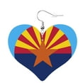 thumbnail image 7 of Fashion Art Leather Earrings For Women Arizona Flag Logo Double-Sided Heart Dangle Drop Earrings, 7 of 7