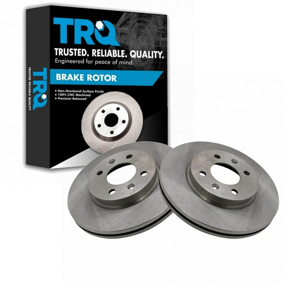 TRQ Front Brake Rotors Set Vented Fits Select 2012-2017 Hyundai Accent 2012-2019 Kia Rio