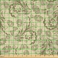 thumbnail image 2 of Ambesonne Floral Fabric by the Yard Microfiber, Silhouette Plants Leaf, 10 Yards, Beige Umber and Pearl, 2 of 4