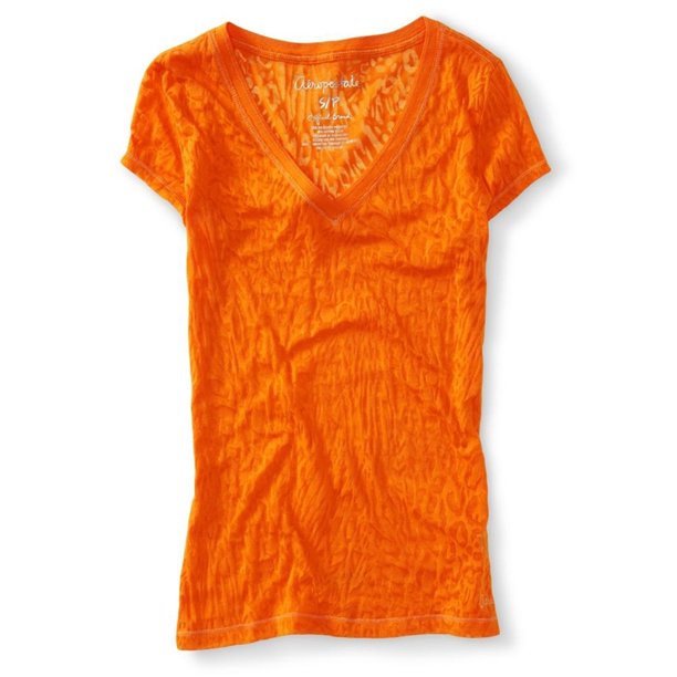 Aeropostale Camiseta Adornos Animales Transparentes Mujer Naranja Extragrande