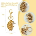 thumbnail image 2 of Wrapables Crystal Bling Keychain, Keyring Purse Handbag Pendant Charm, Gold Hedgehog, 2 of 6