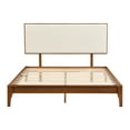 thumbnail image 3 of MODERNLUXE Queen Size Dry Bamboo Platform Bed, 12" H Bed Frame with Upholstered Adjustable Headboard and Wood Slat Support,Easy Assembly, Brown, 3 of 7