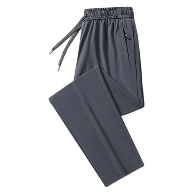 Zszcpp Men'S Casual Pants Long Drawstring Stretch Sports Elastic Waist Solid Quick Drying Lounge Trousers Casual Trouser