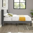 thumbnail image 4 of VECELO Queen Platform Bed Frame with Upholstered Headboard, Strong Wooden Slats/No Box Spring Needed, Dark Gray, 4 of 8