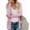 Pink, variant on Jacenvly Cardigans for Fall/Winter Women Solid Color Casual Sleeve Loose Buttoncardigan Jacket Coat with Pocket