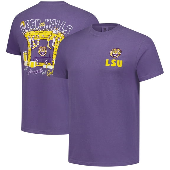 Men's Purple LSU Tigers Deck the Halls Comfort Colors T-Shirt