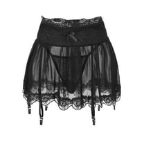 Women's Lace Lingerie Women Fashion Sexy Lingerie Skirt With Garter Belt Mesh Mini, Women's Intimates XL