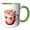 Green/White, variant on 3drose, Cute Heart Cup Full of Valentine Candy Illustration, 11oz Two-tone Black Mug