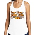 thumbnail image 2 of Retro Hey There Pumpkin Tank Top Fitted Racerback Women's Large Heather Grey, 2 of 5