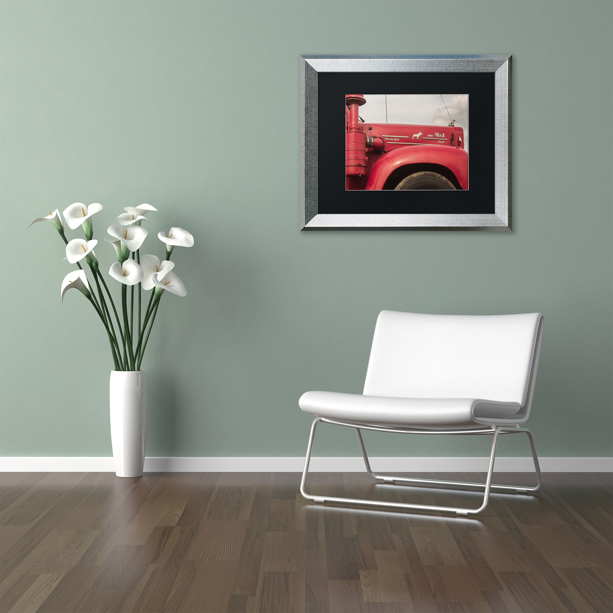 Trademark Fine Art "Mack Truck" Canvas Art by Jason Shaffer, Black Matte, Silver Frame