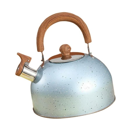 

Whistle tea Kettle for Top Whistle Water Kettle with Wood Handle Stylish Blue