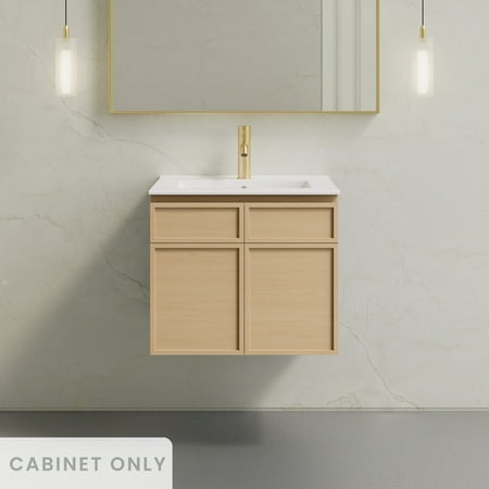 St. Tropez 24" Wall-Mounted Bathroom Vanity Cabinet without Top in Natural Oak
