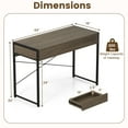 thumbnail image 3 of Gymax Modern 2-Drawer Computer Desk w/ Reinforced Heavy-Duty Metal Frame Anti-Tip Kit, 3 of 10
