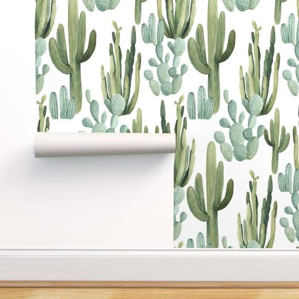 Removable Wallpaper 12ft x 2ft - Desert Cactus Greenery Cacti