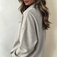 thumbnail image 5 of Ohufall Oversized Two-In-One Sweater for Women, Deep V Neck Built-In Collar Casual Layering Top, 5 of 6