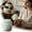 Green, variant on Ceramic Cat Shaped Tea Storage Jar with Airtight Lid - 180ml Sealed Canister for Loose Leaf Tea, Coffee, Sugar & Small Items, Kitchen Countertop Decor