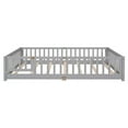 thumbnail image 6 of Triple Tree Kids Queen Pine Platform Bed with Fence & Slats, Gray, 6 of 7
