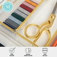 thumbnail image 4 of Martha Stewart Kerry 6 Pack Plastic Stackable Office Desk Drawer Organizers with Gold Trim, 12" x 3", 4 of 10