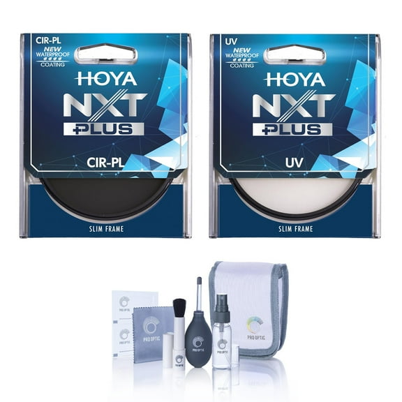 Hoya NXT Plus 67mm Multi-Coated Circular Polarizer and UV Lens Filter Kit with Cleaning Kit