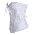 thumbnail image 4 of Penkiiy Womens Sexy Vintage Gothic Party Floral Lace Up Slim Corset Bustier Tube Top Shapewear for Women Bodysuit Strapless XXXL White 2023 Summer Deal, 4 of 5
