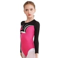 thumbnail image 4 of YiZYiF Kids Girls Rhythmic Gymnastics Jumpsuit Long Sleeve Ballet Dance Leotard Shiny Rhinestones Metallic Bodysuit Hot Pink 6, 4 of 7