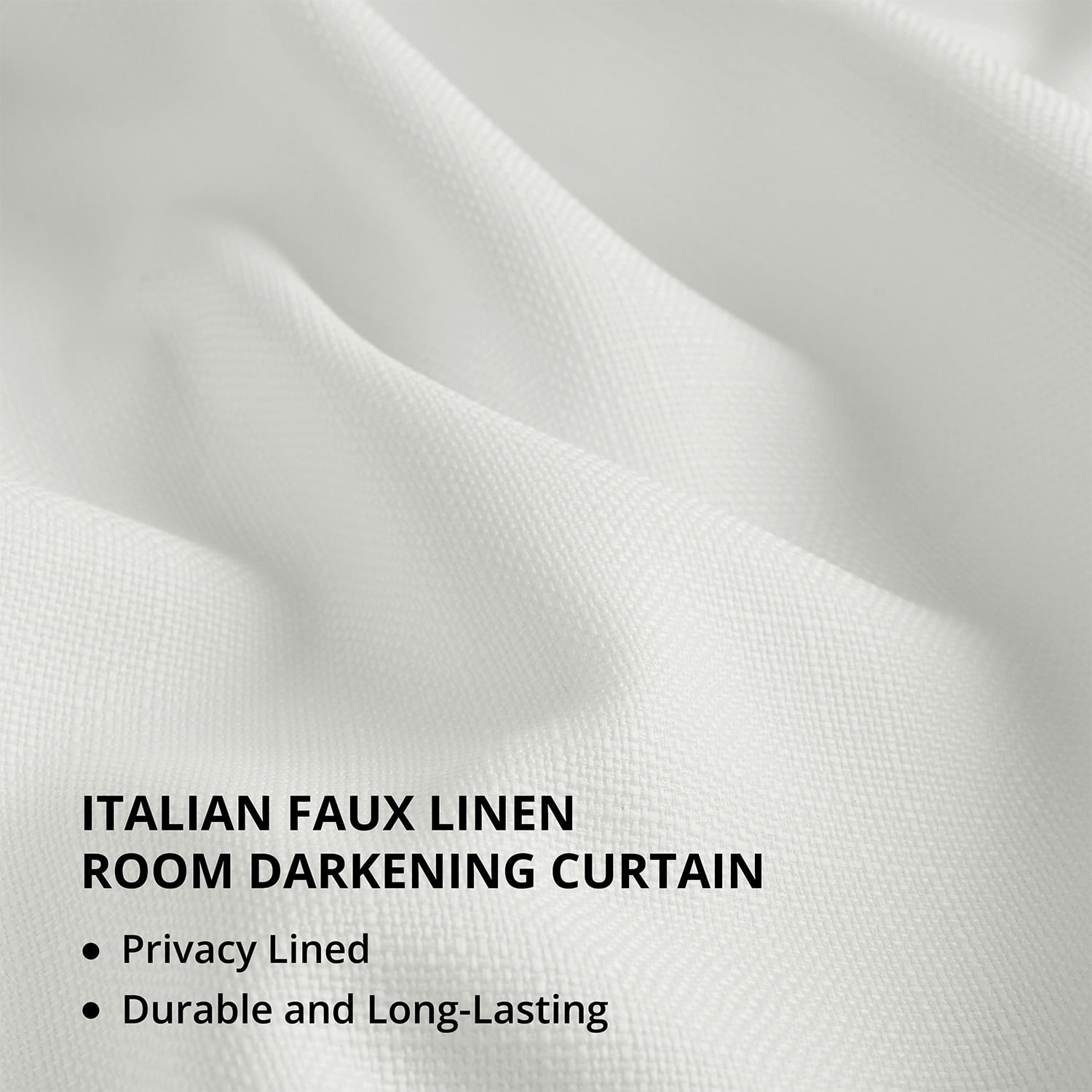 HPD Half Price Drapes Magnolia Off White Italian Faux Linen Room Darkening Curtains with Rod Pocket - 1 Panel - Window Curtains for Living Room & Curtains for Bedroom, 50W X 84L