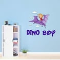 thumbnail image 2 of Cute Dinosaur Boy lover Riding Wall Art DesignWall Decal Decoration Dino Boy Joyful Cartoon Cartoon Animals Decorating Ideas for Child's Bedroom Size: 30 In(W) x 27 In(H), 2 of 5