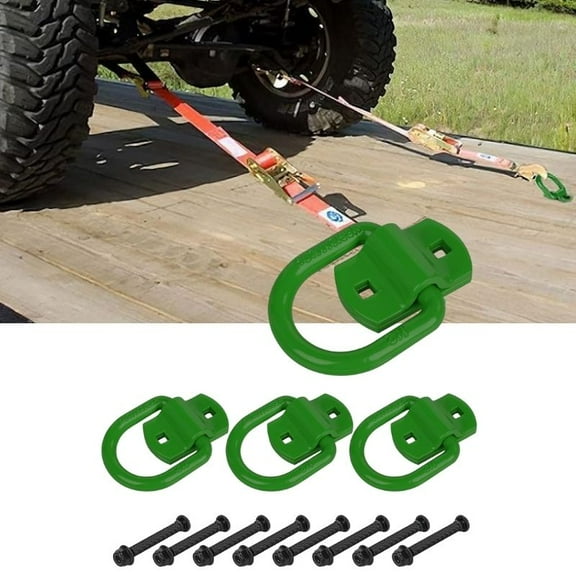 Nilight 4 Pcs D Ring Tie Down Anchor 1/2" Heavy Duty Tie Down Rings with Screws Bolts on Trailer Truck Bed Cargo 12000 Lbs Break Strength Tie Down Anchors Hook Green