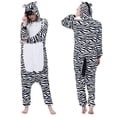 thumbnail image 2 of Pijamas de dibujos animados de cebra para hombres y mujeres, Disfraces de Halloween, Kigurumi, monos de felpa, Mono, 2 of 5