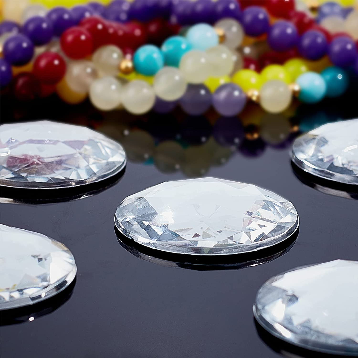 Briskbloom 52MM Extra Large Flatback Rhinestones, 6PCS Crystal Clear Round  Acrylic Big Flatback Gems for Craft Cosplay Costume Jewelry Making DIY