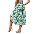thumbnail image 3 of Hibeli Women's Floral Print Elastic Waist Slit Midi Skirt, 3 of 7
