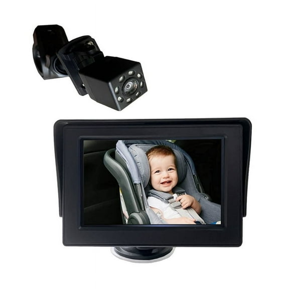 Baby Car Camera, Baby Car Rearview Mirror, 4.3 Inch Baby Car Monitor