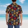 thumbnail image 4 of Sikiie Vintage Card Print Men's Hawaiian Shirt, Summer Beach Button Pocket Short Sleeve T-Shirt,XX-Large, 4 of 7