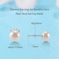 thumbnail image 3 of Limerencia Hypoallergenic Titanium Earrings for Women Mother of Pearl Studs Earrings , 7-7.5 mm, Titanium, 3 of 7