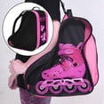 thumbnail image 4 of Bolsa para patines de 3 capas con correa de hombro ajustable para niños y adultos. rosa, 4 of 8