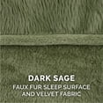 thumbnail image 3 of FurHaven Pet Products Faux Fur & Velvet Orthopedic Sofa Pet Bed for Dogs & Cats - Dark Sage, Large, 3 of 13
