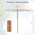 thumbnail image 3 of Gymax 9FT Patio Umbrella w/Adjustable Height Rope Pulley Lift Vented Top 8 Sturdy Ribs Beige, 3 of 10