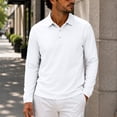 thumbnail image 6 of Hngshg Mens Tee Shirts Casual Button Up Collared Pullover Tops Dressy Long Sleeve Solid Color Golf T-Shirts, 6 of 7