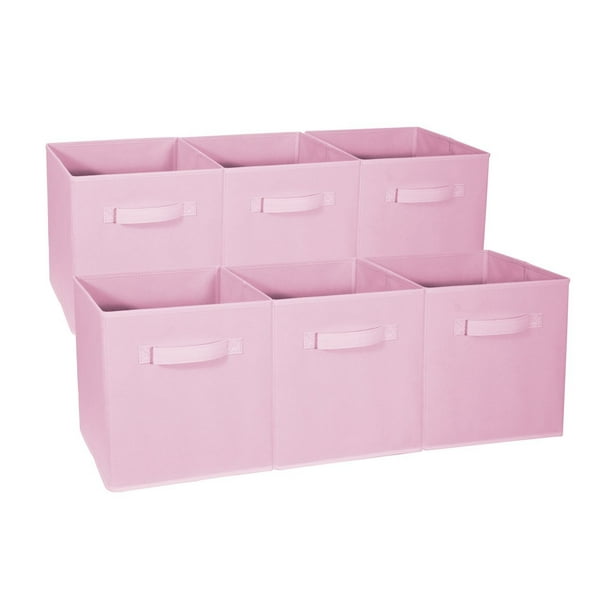 Cube Storage Bin,6Pack Foldable Storage Bins with Labels,Nonwoven